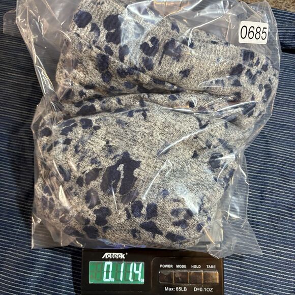 Peace and Pearl Womens L Gray Blue Animal Print Cowl Neck Sweater Boho Cozy - Picture 7 of 7